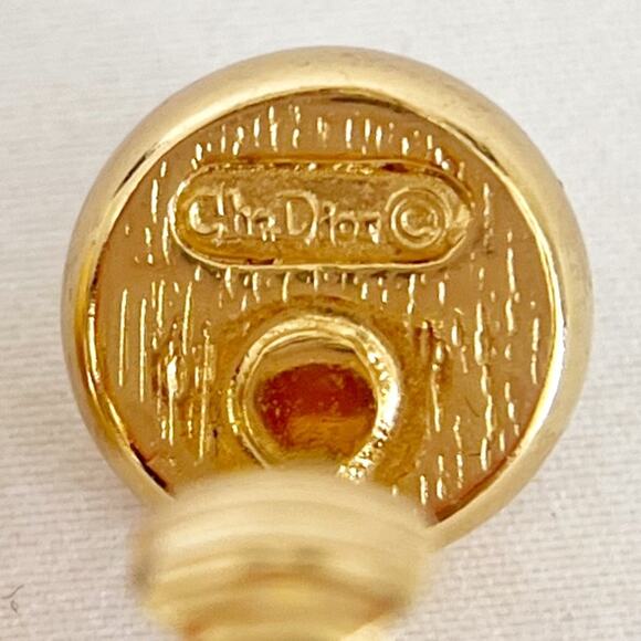 DIOR Vintage Clip-On Pearl Rhinestone Halo Earrings - Picture 7 of 10